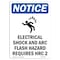 Signmission OSHA Notice, 5" Height, Electrical Shock And Sign With Symbol, 5" X 3.5", Portrait OS-NS-D-35-V-11697 - alternate 1